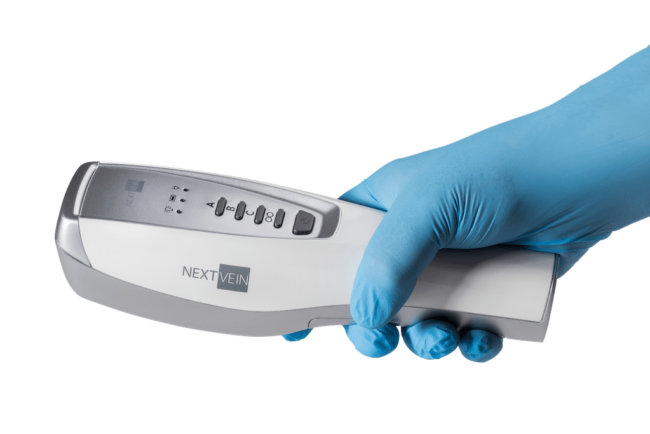 NextVein V800NV Vein Finder Device Being Used Hand Held to Find Veins