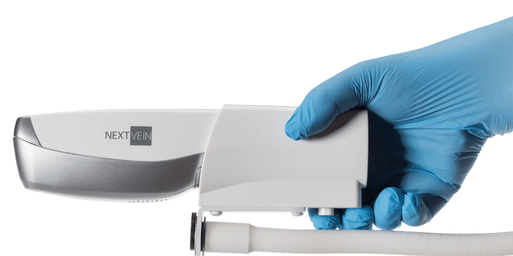 NextVein Vein Finder System V800NV In Stand Showing Release Button