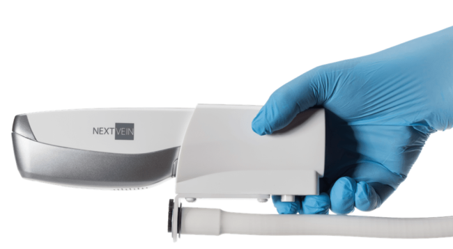 NextVein Vein Finder System V800NV In Stand Showing Release Button